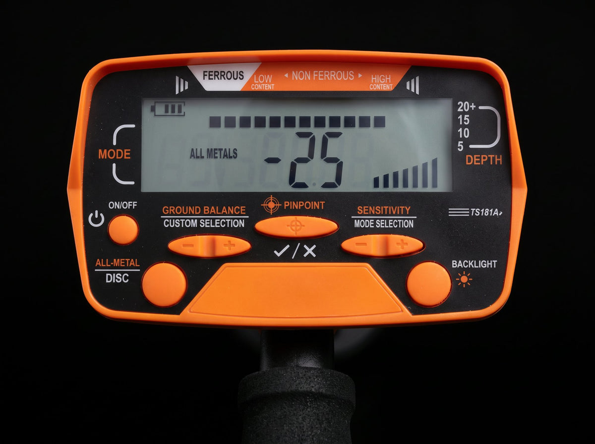 Boîtier de commande du détecteur, écran LCD allumé